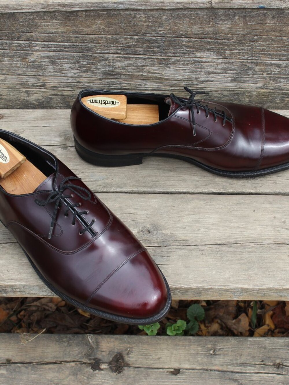 NOS Florsheim Burgundy Cap Toe Oxford, Men's 12 EEE, Made in USA
